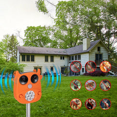 Solar Ultrasonic Animal Repeller 7 LED Flashing Light Frighten Animals Garden PIR Sensor Bird Cats Dog Repellent