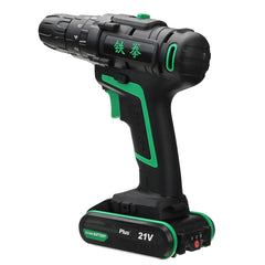 21V 1500mAh Li-ion Battery Cordless Electric Hammer Power Drill 2 Speed Power Screwdriver