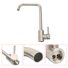 304 Stainless Steel Burnished Faucet Kitchen Hot And Cold Water Mixer Single Handle Rotation Tap