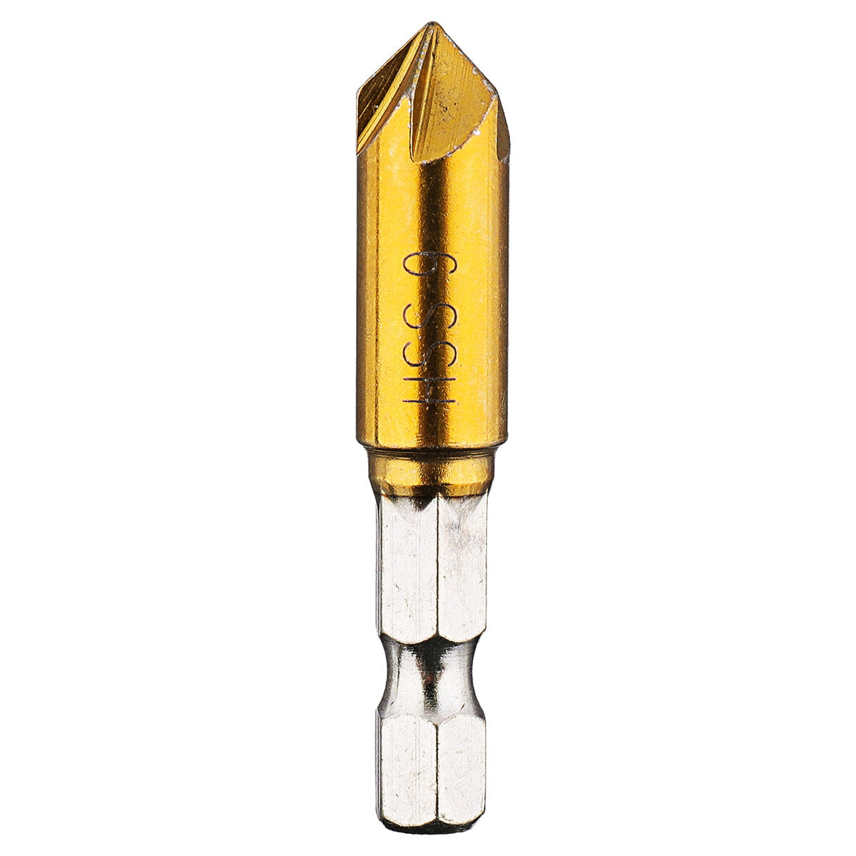 6Pcs 6-19mm Countersink Drill Bit 5 Flutes Hex Shank Titanium Coated Chamfer Cutter Set
