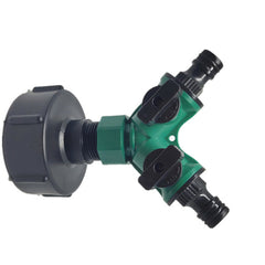 3/4'' Tank Barrel Joints Tap Adapter 2 Way Y Shape Garden Hose Nozzle Connector Plastic Water Pipe Replacement Valve Fitting Parts