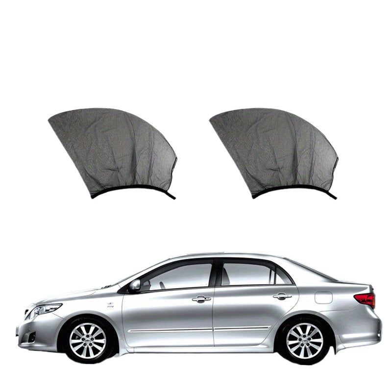 2PCS Car Sun Shade Curtains - UV Protection, Anti-Mosquito Mesh, Side Window Visor