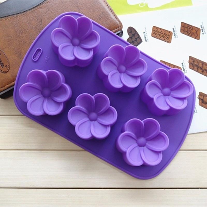 Homemade Flower Wedding Silicone Chocolate Cake Mold Cookie Gifts Soap Candy Mould Baking Mold Kitchen Tool DIY