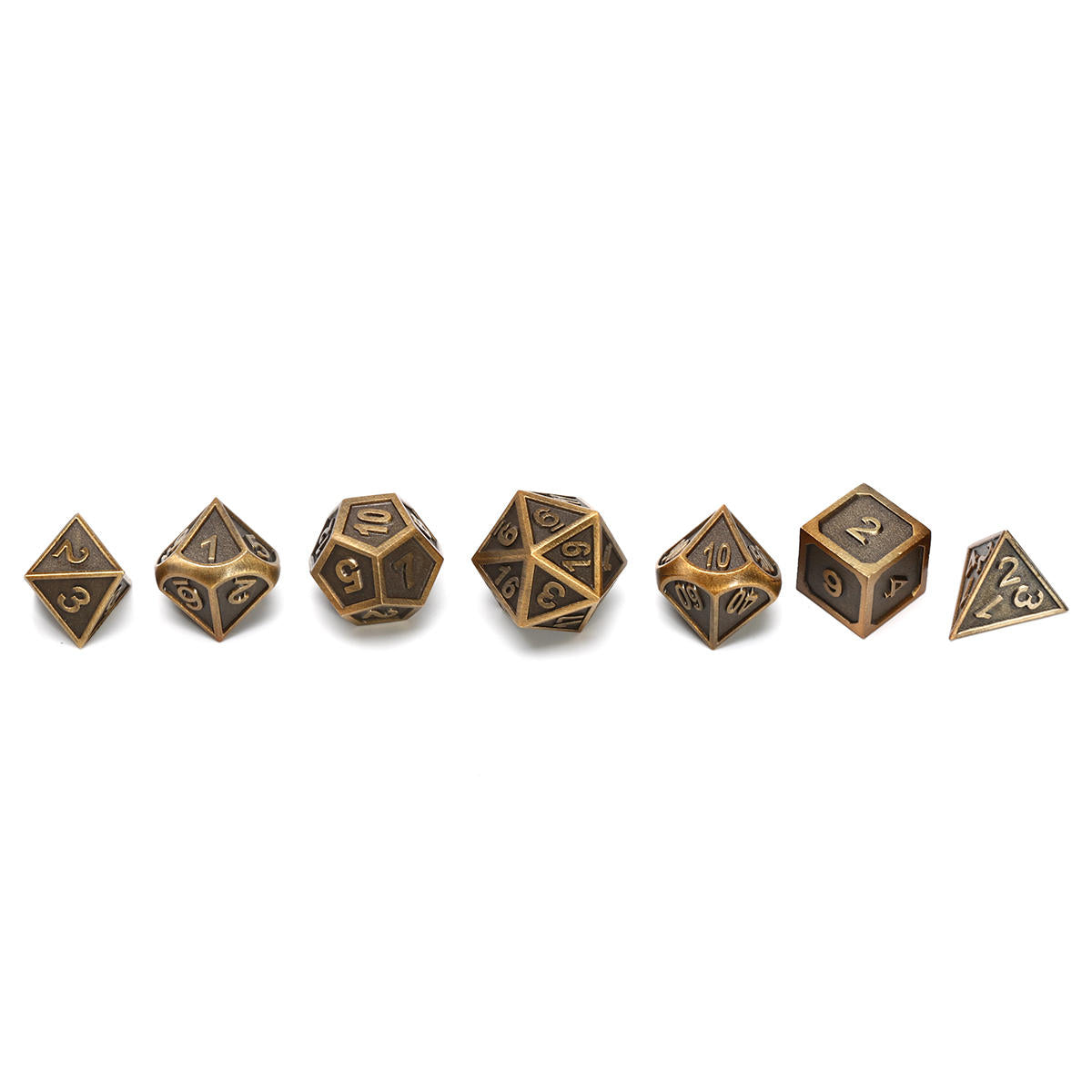 7Pcs Dice Polyhedral Dices Set Zinc Alloy Metal Polyhedral Role Multi-sided D4-D20 with Bags