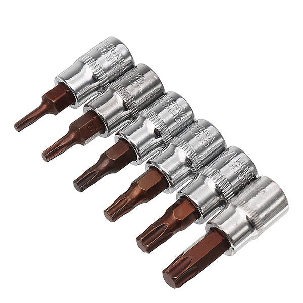 1/4 Inch Drive Sockets Set S2 Alloy Metric Screwdriver Bit Sockets Hex/Slotted/Phillips/Pozi/Torx