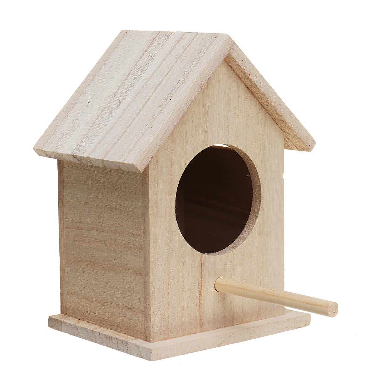 Wooden Bird House Feeder Wild Birds Nest Home Garden Nesting With Bird Net