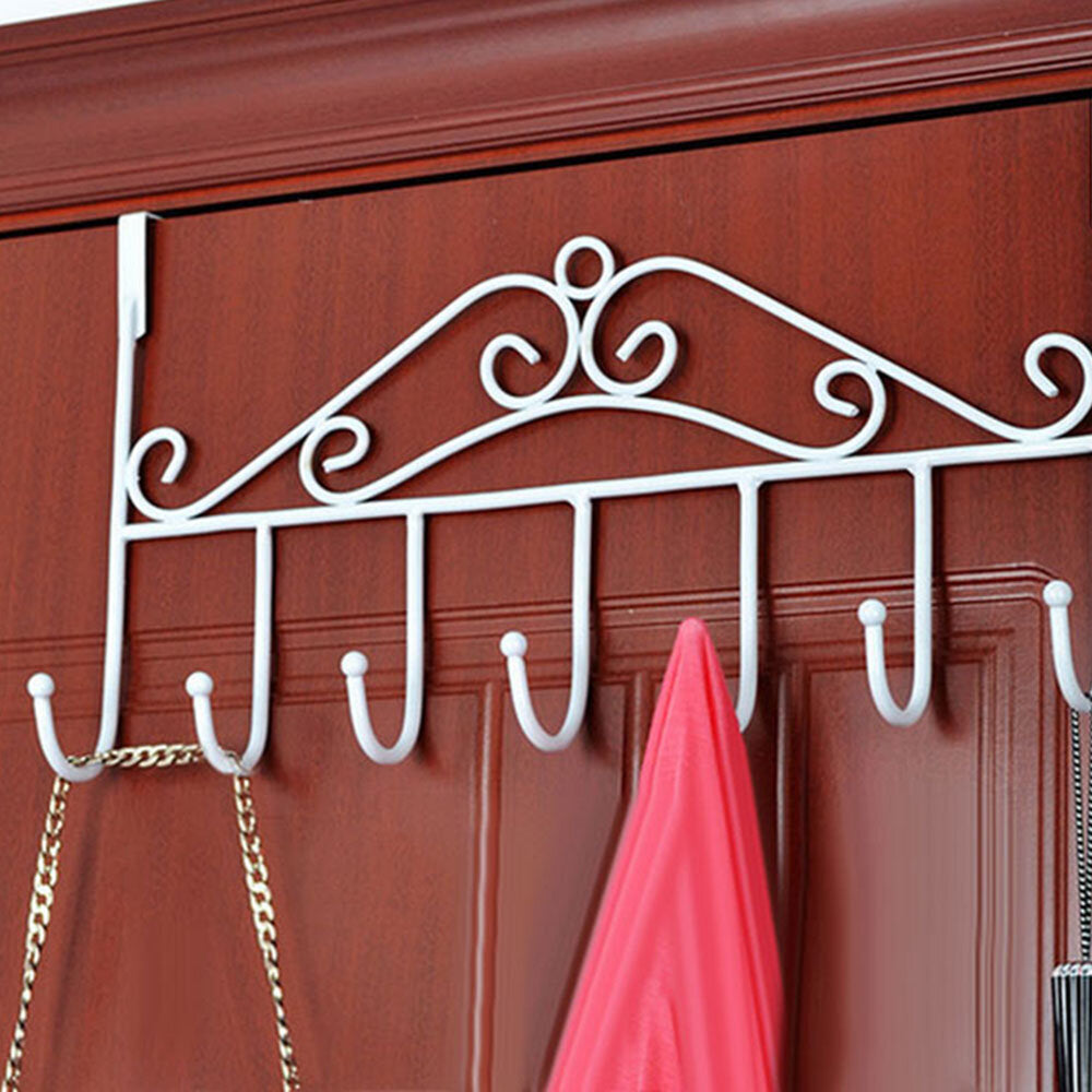 European Door Back Hanger Hanging Rack Holder Hook For Bag Towel Coat Clothes Hat Iron Decorative 5 Hooks