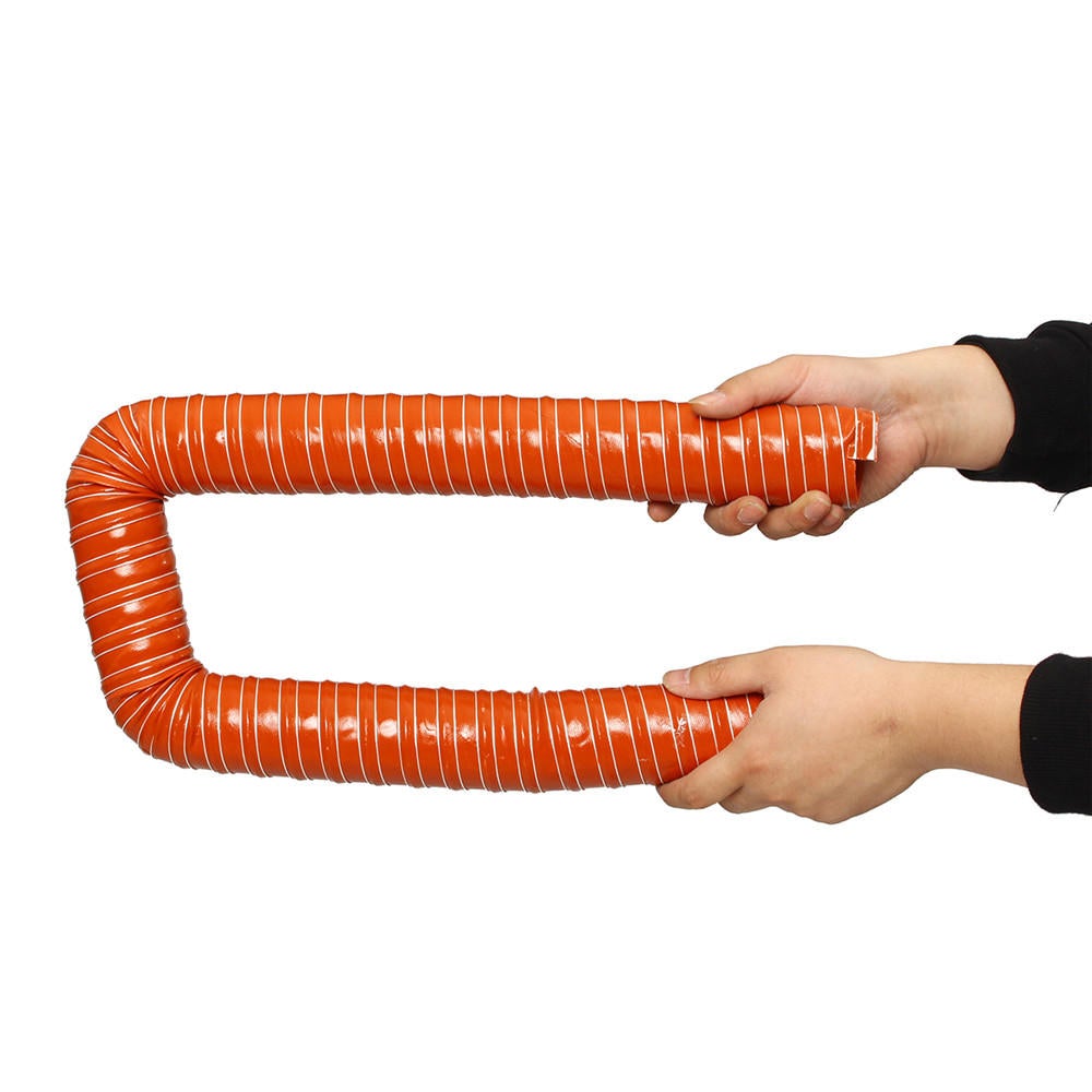 Orange Air Ducting Pipe Flexible Silicone Hose Hot And Cold Cooling Transfer Extractor
