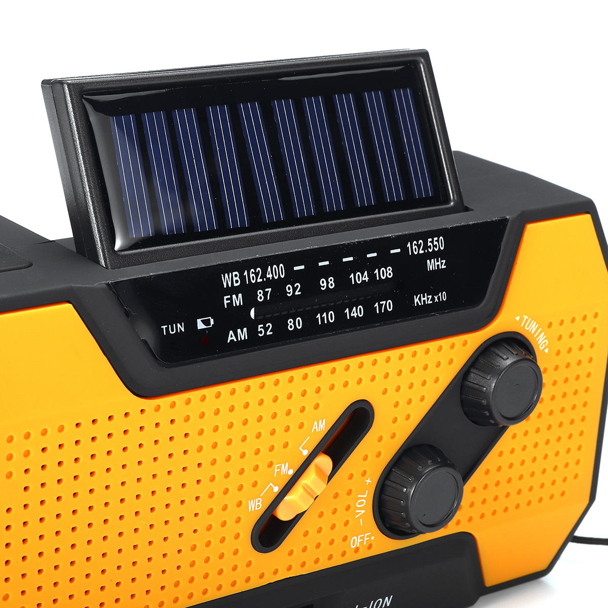 Portable AM FM NOAA Radio Solar Crank Emergency Weather Flashlight Rechargeable Power Bank for iPhone