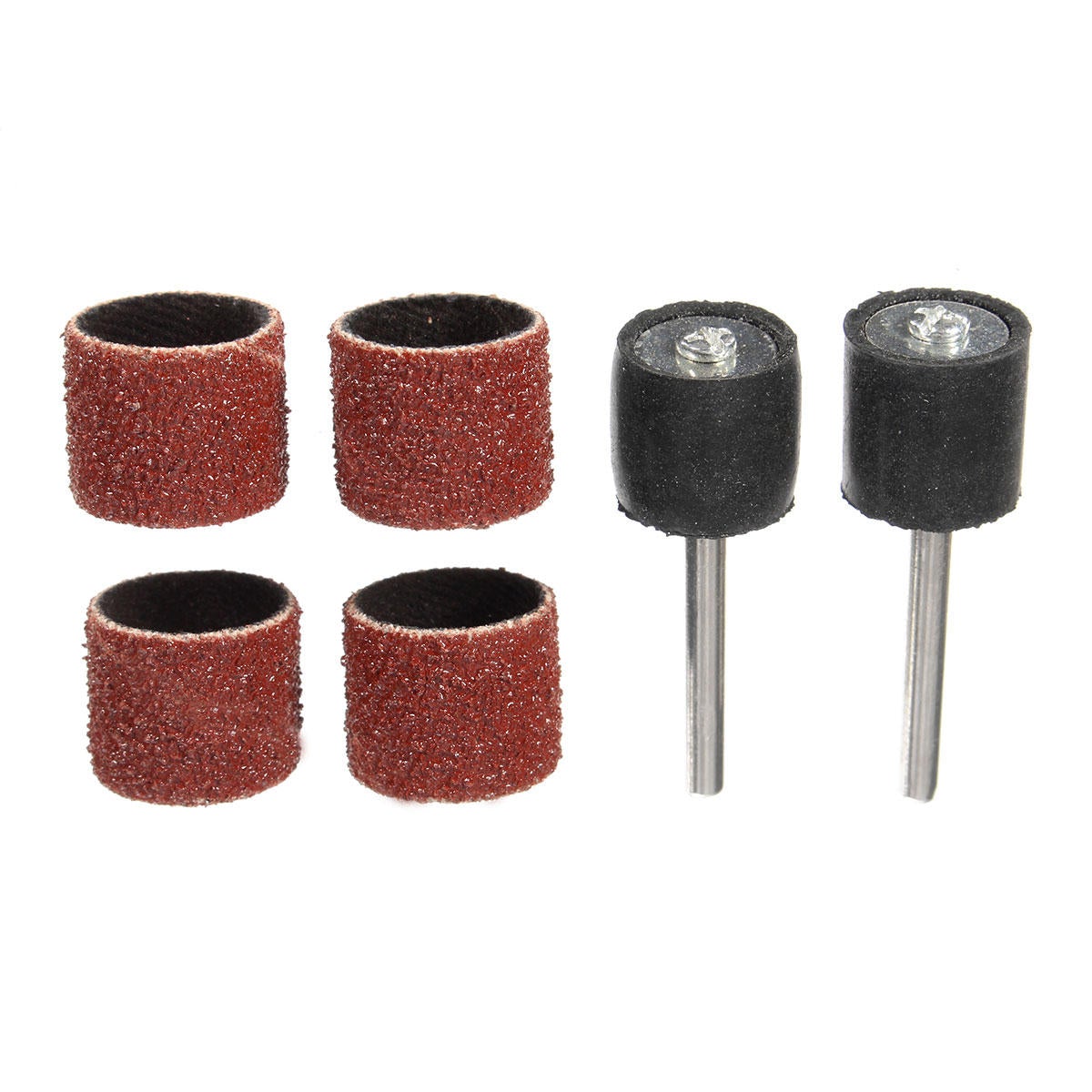 100Pcs 80-600 Grit Sanding Sandpaper Sleeves with 2 Sanding Drum Mandrels Fit Dremel Rotary Tools