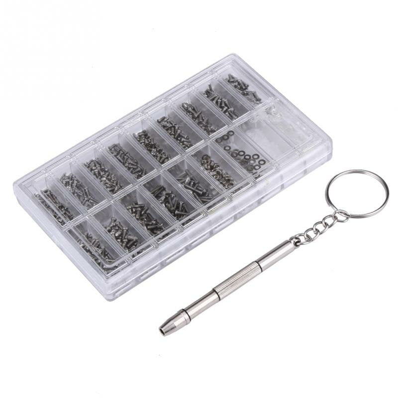 1000PCS Glasses Sunglasses Spectacles Watch Tiny Screws Nut Assortment Repair Tool Kit Stainless Steel Small Screws Assortment Set