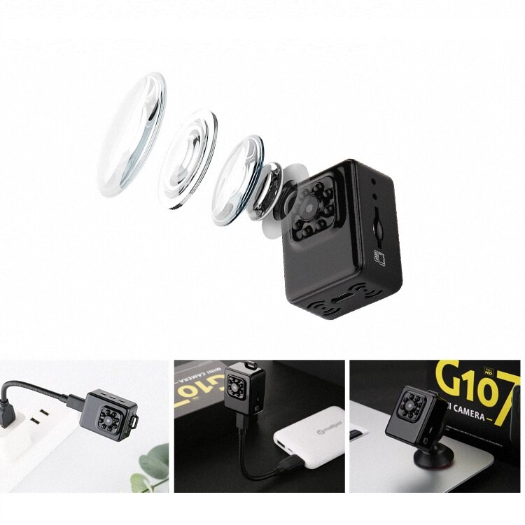 Full HD 1080P Mini Security Camera 150 Wide Angle Direct Recording 6 Hidden Infrared LED without Wifi