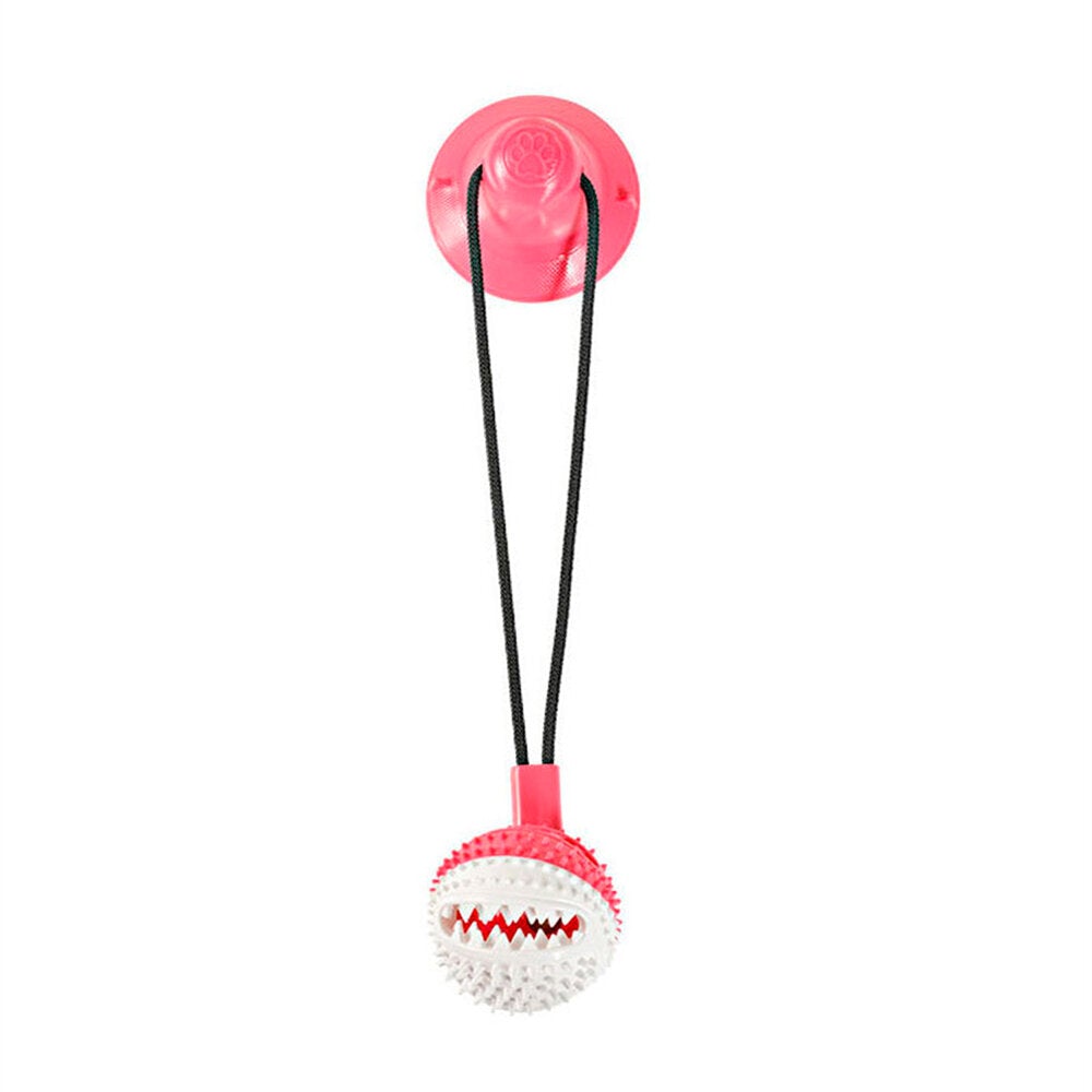 Dog Chew Toys Dog Rope Ball Pull Toy with Double Suction Cup Multi-functional Interactive Dog Tug of War Toy, Pet Aggressive Chewers with Teeth Cleaning and Food Dispensing Features