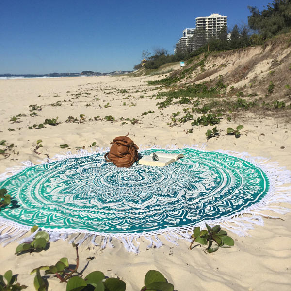 150cm European Style Thin Polyester Fiber Beach Yoga Towel Round Bed Sheet Tapestry Tablecloth