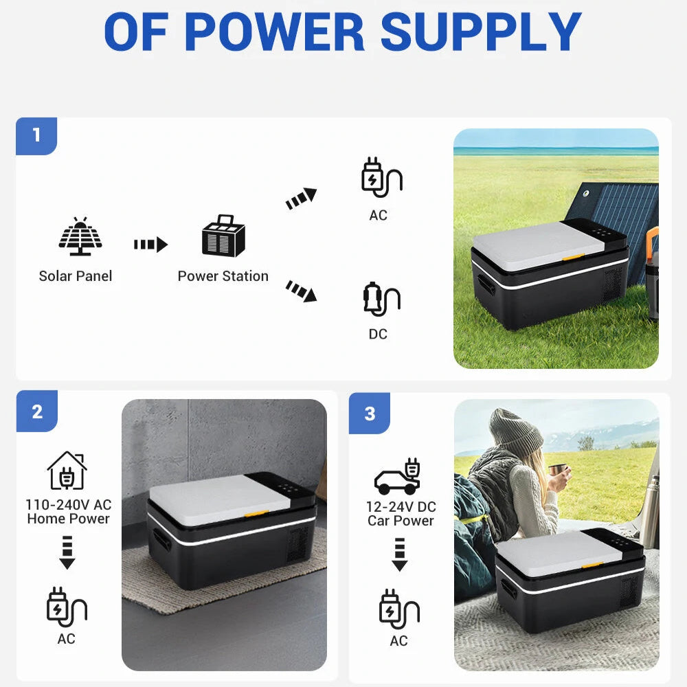 12V Car Fridge Freezer 21L/25L -4℉~68℉ Compressor Cooler for Car, Camping, Travel, Home