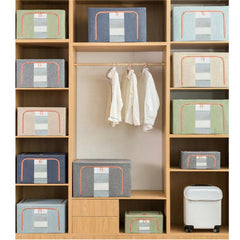 100L Foldable Clothes Storage Bag Curshed Steel Frame Quilt Organizer Waterproof Wear-resistant Clothes Storage Bag