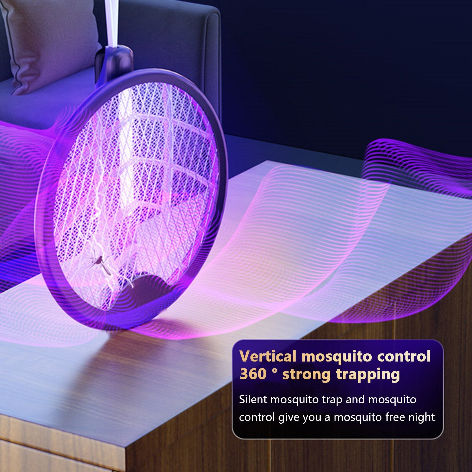 3-in-1 3000V Cordless Rechargeable Electric Mosquito Zapper & Fly Trap Lamp