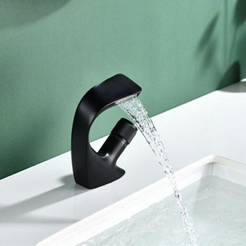 Copper Black Paint Faucet Tap Sink Bathroom Washbasin Hot Cold Water Basin Fashion Design