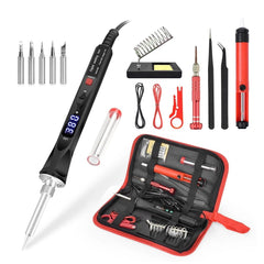 110V/220V 80W LED Digital Electric Soldering Iron with 5PC Welding Tips Soldering Tool Temperature Regulating Welding Iron