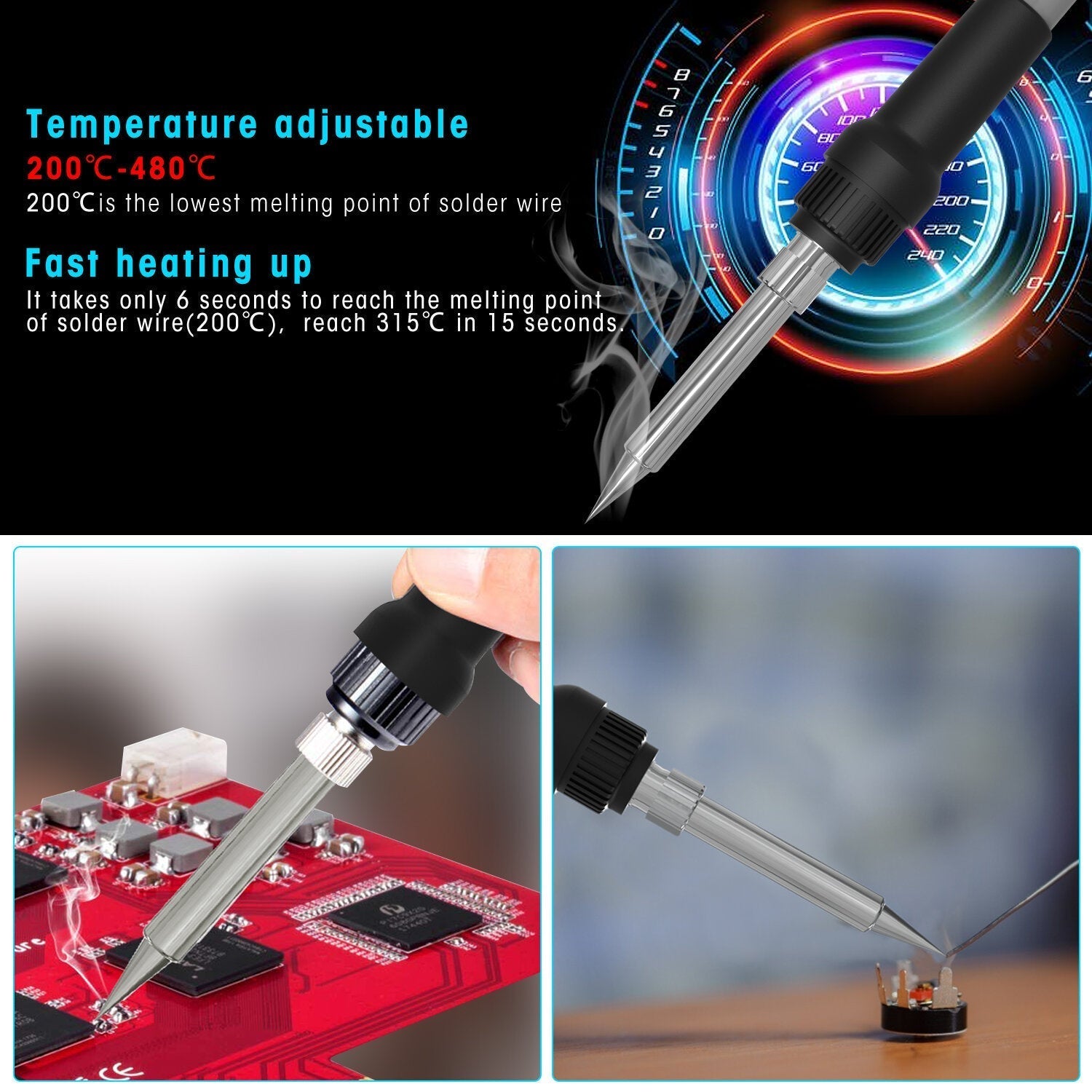 LCD 60W Soldering Station Professional PID Soldering Iron Station Tool Kit Adjustable Temperature