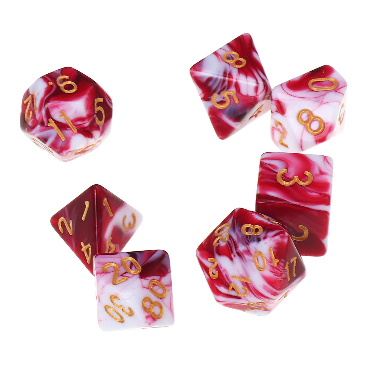 28Pcs Multisided Dice Polyhedral Dices Set Board RPG Dice Set 4 Colors With 4 Bags