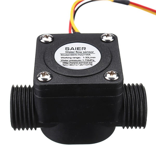 G1/2 Inch 1.75Mpa Water Flow Sensor Flow Meter 1-30L/min 15mA