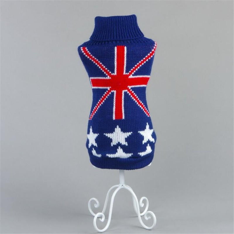 Pet Dog Cat Clothes Sweater Winter Coat Hoodie UK Star Style Christmas Apparel Outfits