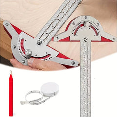 Woodworking Edge Ruler Protractor Angle Detector Vernier Caliper Measuring Tool Woodworking Tools