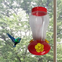 Bird Water Feeder Bottle Hanging Hummingbird Feeder Garden Outdoor Plastic Flower Iron Hook Bird Feeder For Outside/Inside