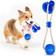 Pet Puppy Dog Molar Pet Bite Toys Tug Rope Ball Chew Tooth Cleaning Suction Cup Cat Supplies