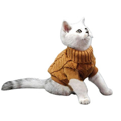 Solid Color Dog Cat Knitted Breathable Warm Sweater Winter Outwear Pet Supplies
