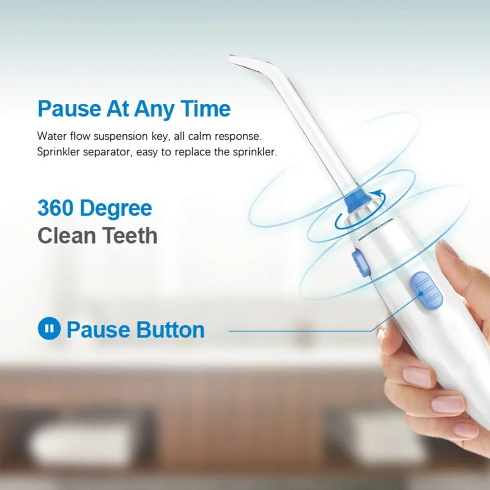 Water Dental Flosser - 800ML Oral Irrigator with 10 Adjustable Water Pressures, 5 Multifunctional Tips, IPX6 Waterproof, High Volume Reservoir for Teeth Cleaning and Gum Care