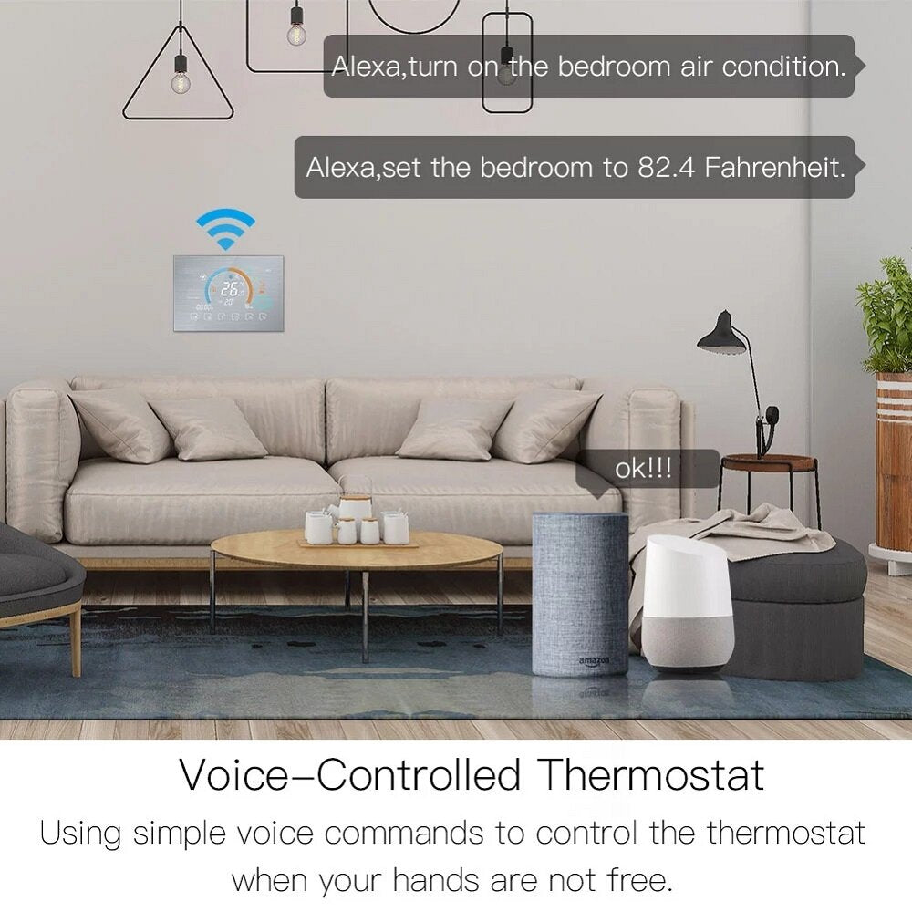 WiFi Thermostat Programmable Temperature Controller Underfloor Water/Gas Boiler Weather Station Tuya Smart Alexa Voice Control