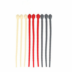 9PCS Silicone Strap Silicone Cable Tie Earphone Storage Data Cable Tie Cable