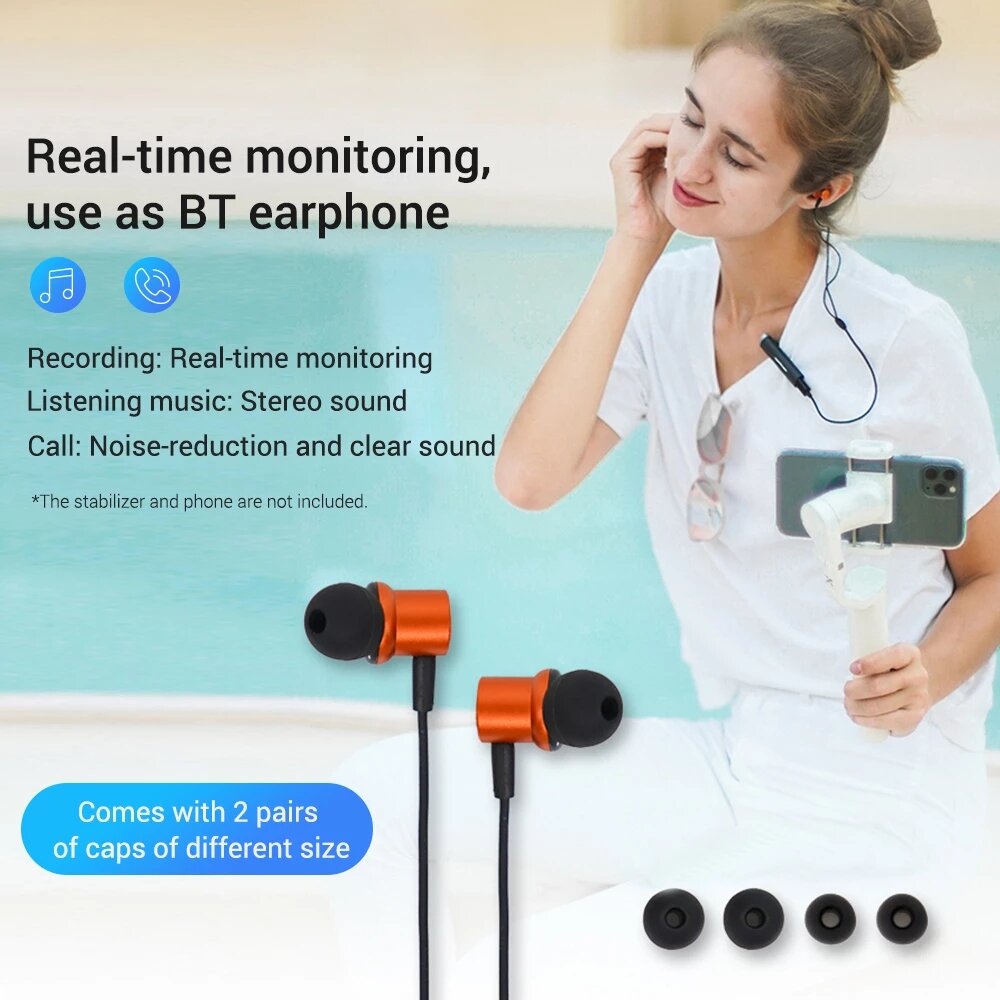 Wireless Lavalier bluetooth Microphone 48KzH with Wind Muff Caps for Vlog Shooting Interview Live Broadcast MV
