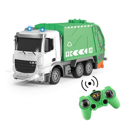 7CH RC Car Spray Water Fire Lift Sanitation Garbage Truck with LED Light Remote Control Vehicles Models Toy