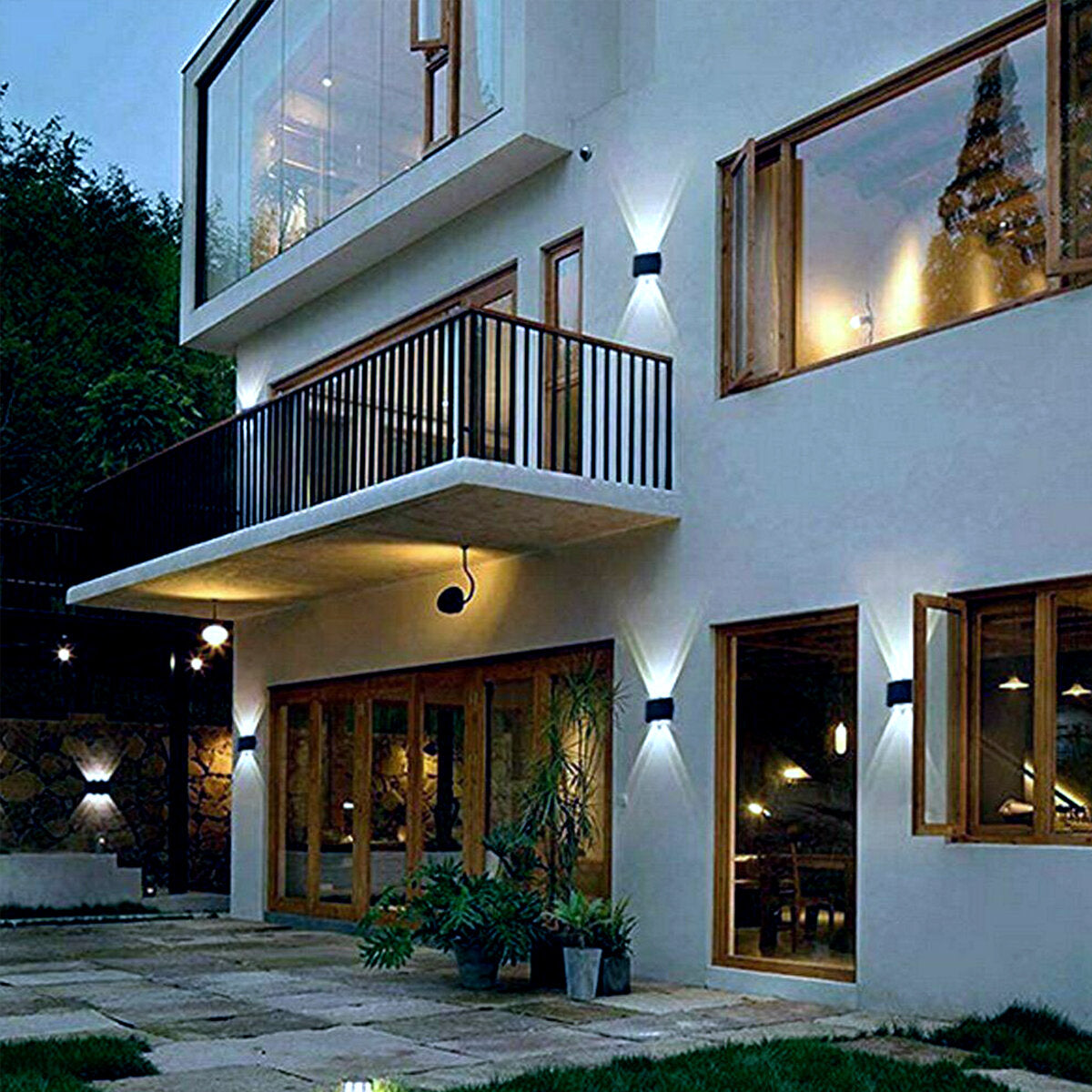 4/6/8W 6000K Wall Light IP65 Waterproof LED Sconce Lamp Up Down Outdoor Camping Light Patio Lawn Light