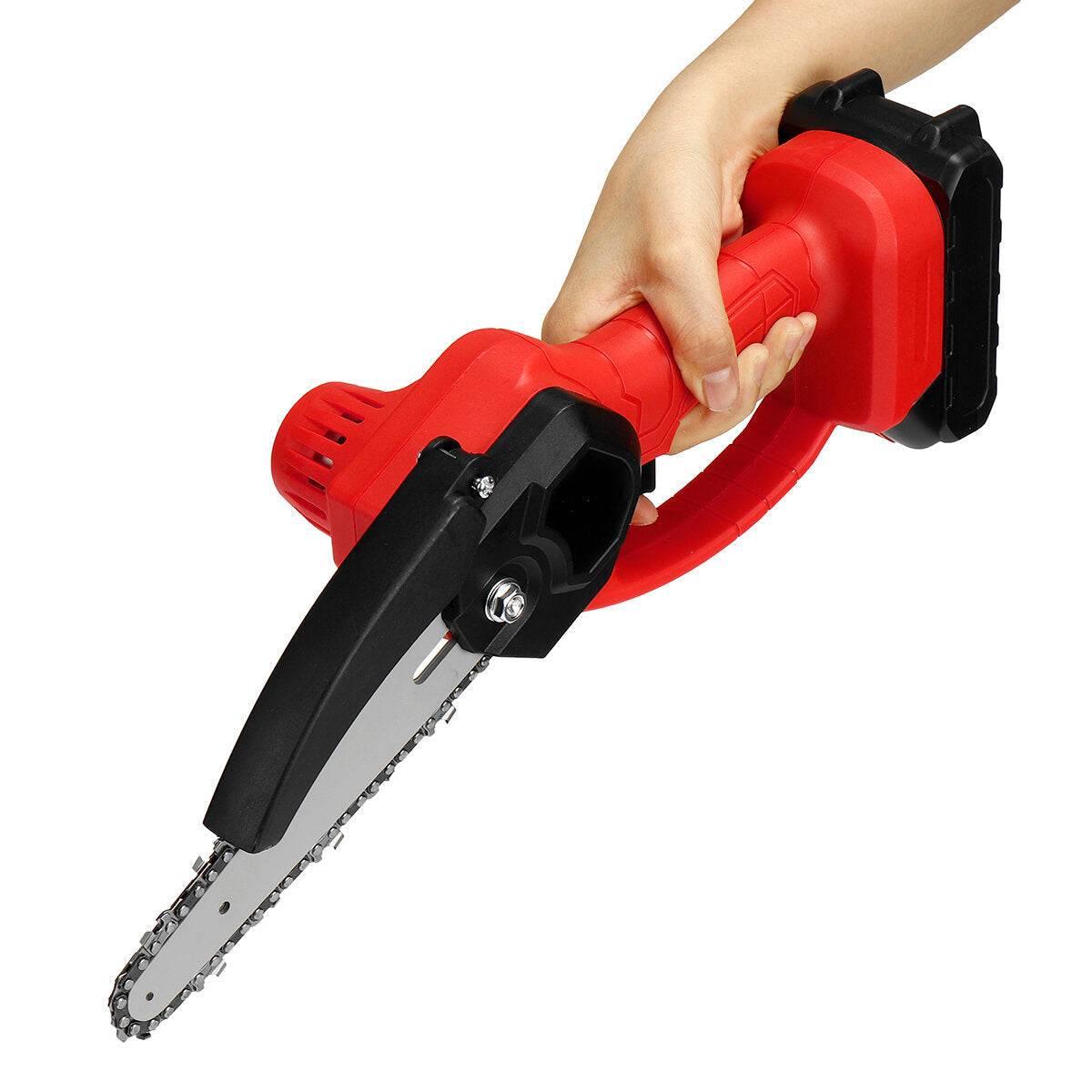 Handheld Mini Rechargable Chainsaw 6" Electric Chain Saws Stepless Speed Change Wood Work Cutter