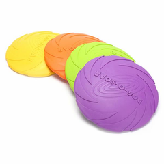 Dog Pet Toys Natural Rubber Flying Catch Toy Pets Toy Soft Training Plate Floating Disc