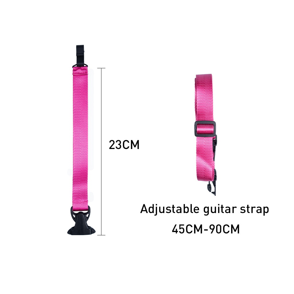 Classical Ukulele Strap Nylon Strap Adjustable Guitar Strap 45cm To 90cm Ukelele Straps Rose Pink