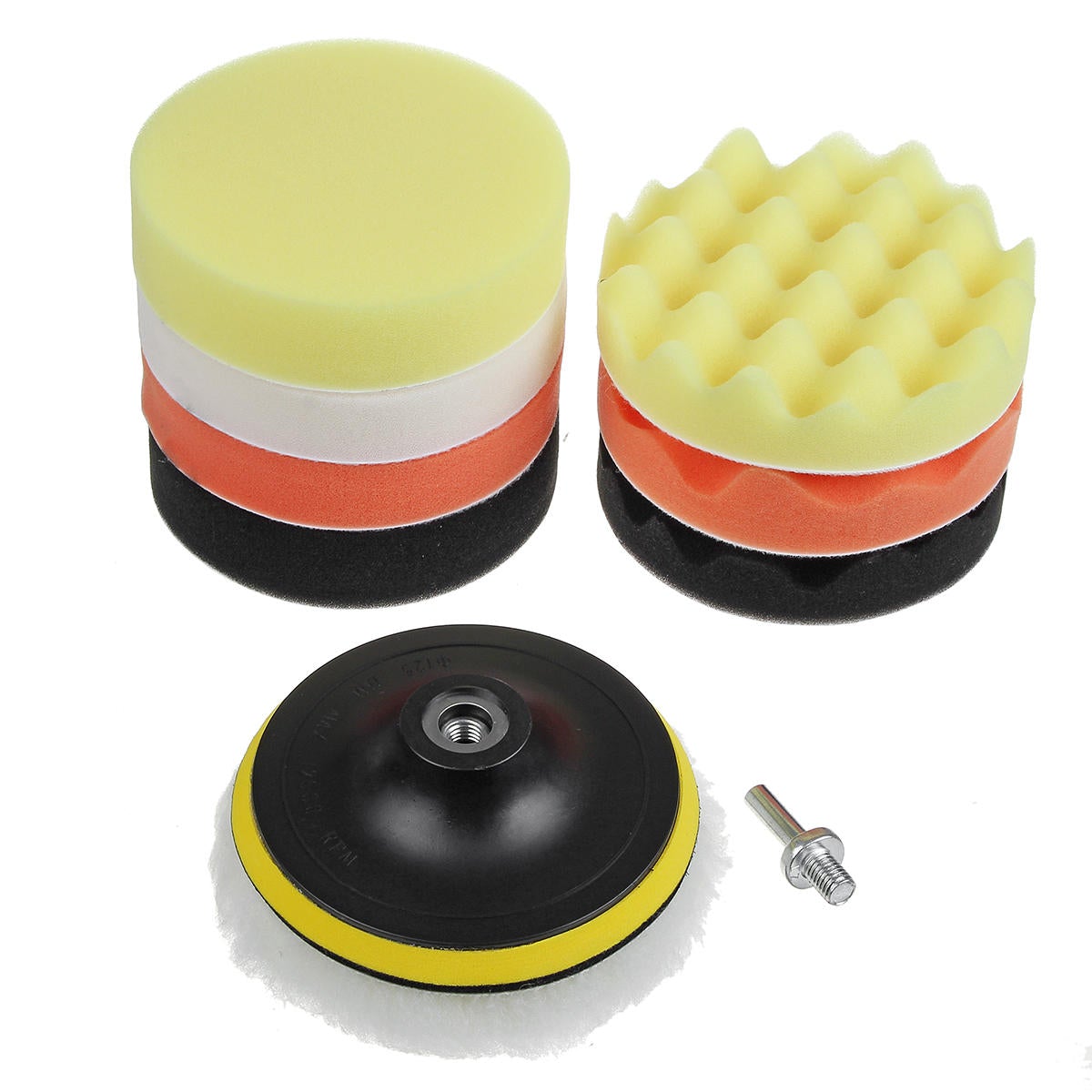 10pcs 3/4/5/6/7 Inch Buffing Waxing Polishing Sponge Pads Kit Set for Car Polisher Drill