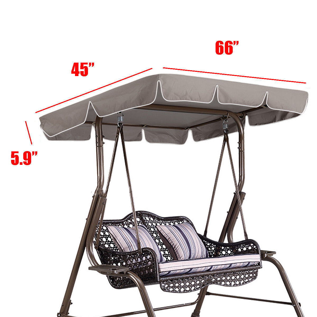 Summer Swing Top Cover Canopy Replacement Furniture Waterproof Cover for Garden Courtyard Outdoor Sw