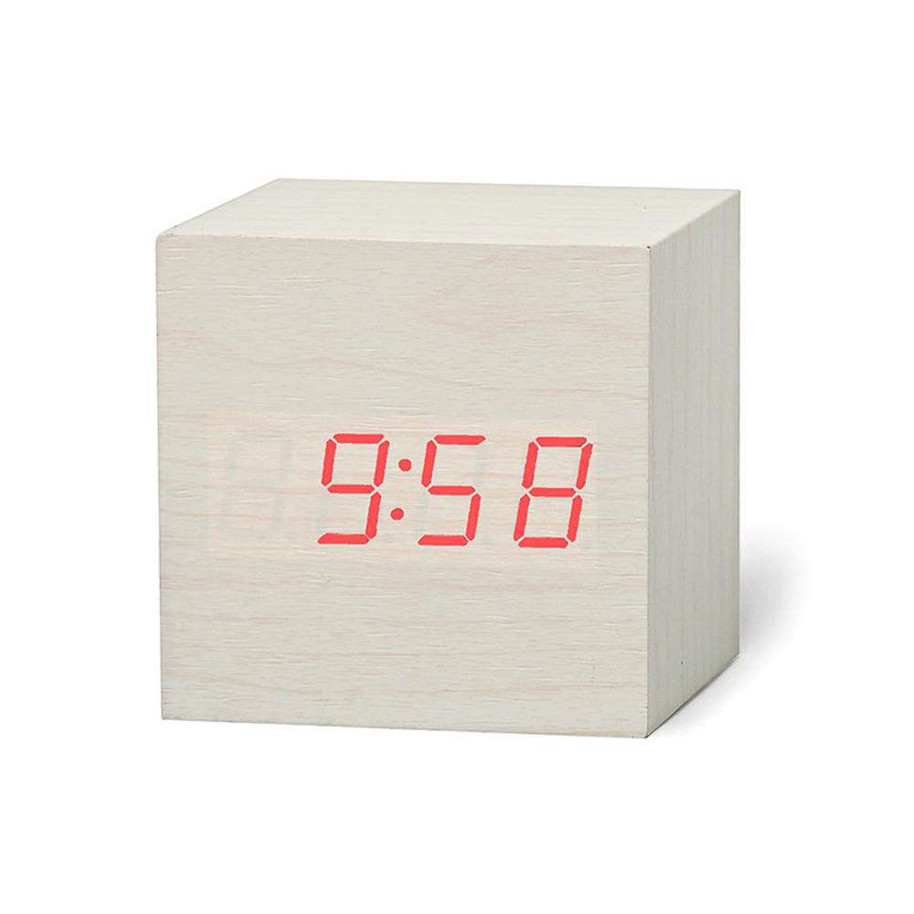 LED Digital Retro Glow Alarm Clock Voice Control Snooze Function Desktop Clock For Smart Home