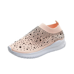 WoMen Crystal Mesh Sneakers Glitter Casual Slip On Loafers Outdoor Leisure Running Sport Shoes