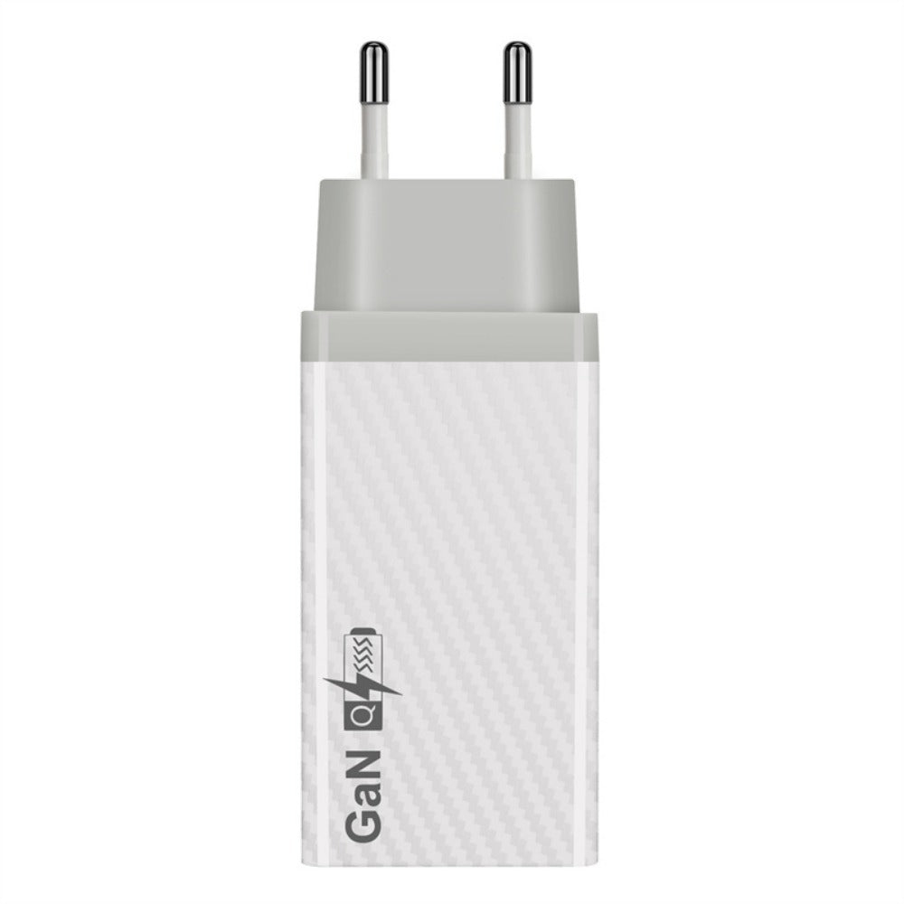 GaN Tech PD65W 2-Port USB-C+USB-A Fast Charger EU Plug for iPhone, Hui, Samsung, Xiaomi