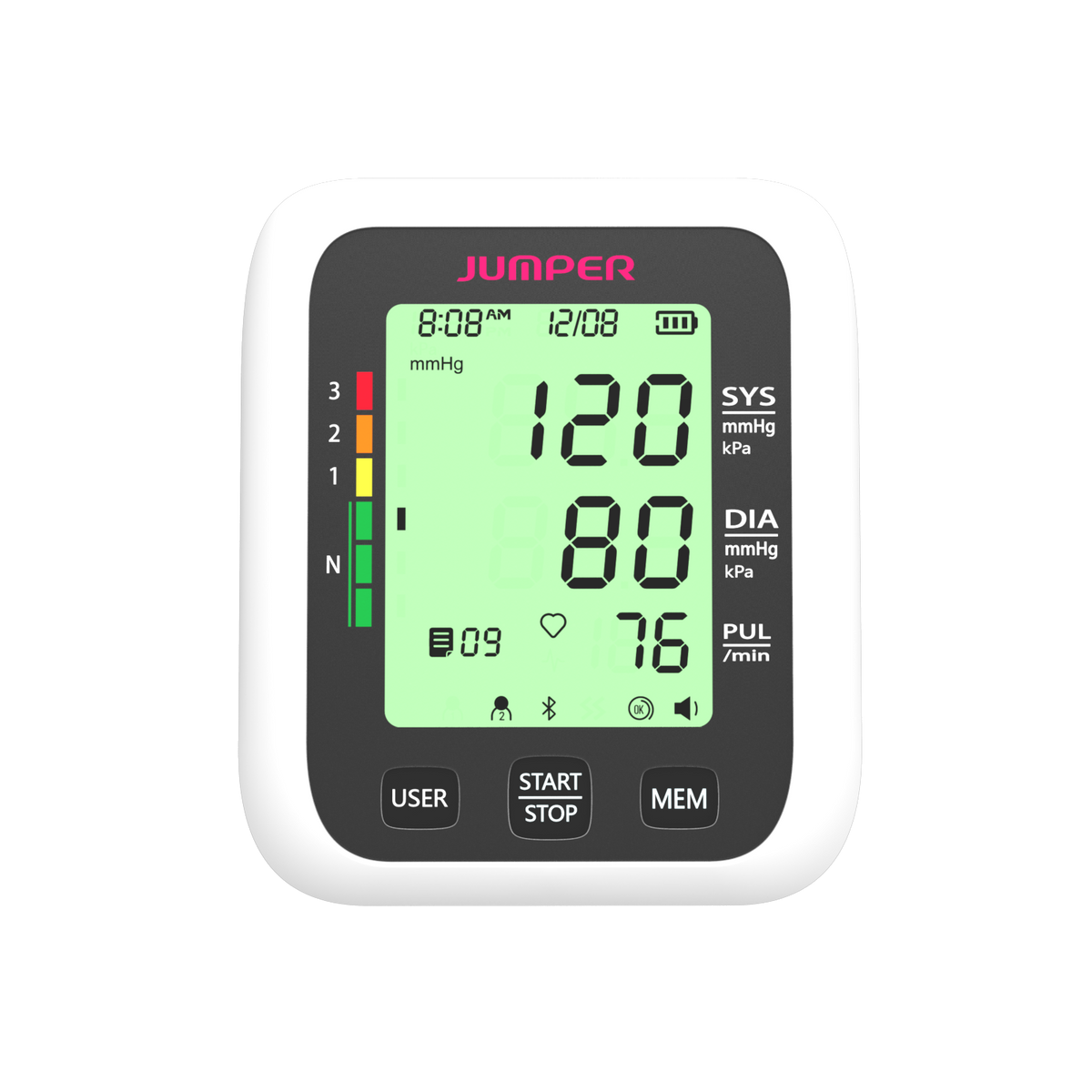 Arm Type Blood Pressure Monitor LCD Digital Display One-touch Operation Blood Pressure Monitor Portable Tow Memories Blood Pressure Monitor