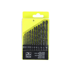 10/13/19Pcs 1-10mm High Speed Steel M35 Straight Shank Twist Drill Bits Set Quick Change Regular Drilling Tools