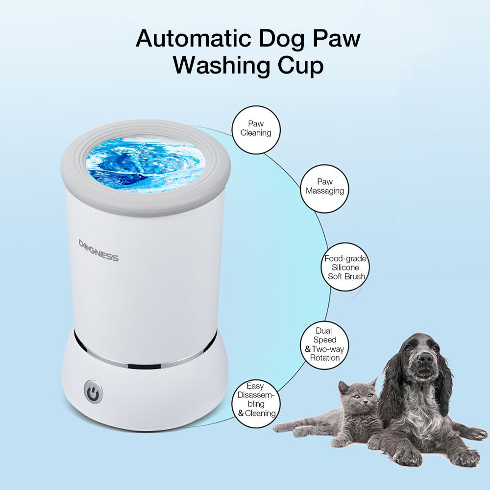 Automatic Dog Paw Cleaner USB Charging Dog Paw Washer Cup Portable Pet Paw Cleaner with Soft Silicone Bristles, Dog Foot Washer for Dog and Cat Grooming with Muddy Paws