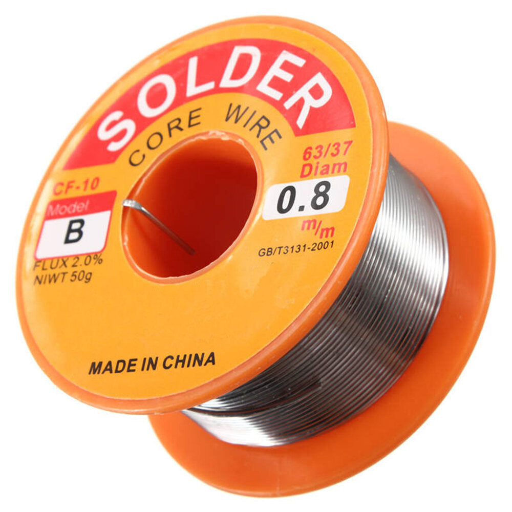 50g 0.5/0.6/0.8/1.0mm 63/37 FLUX 2.0% 45FT Tin Lead Tin Wire Melt Rosin Core Solder Soldering Wire Roll