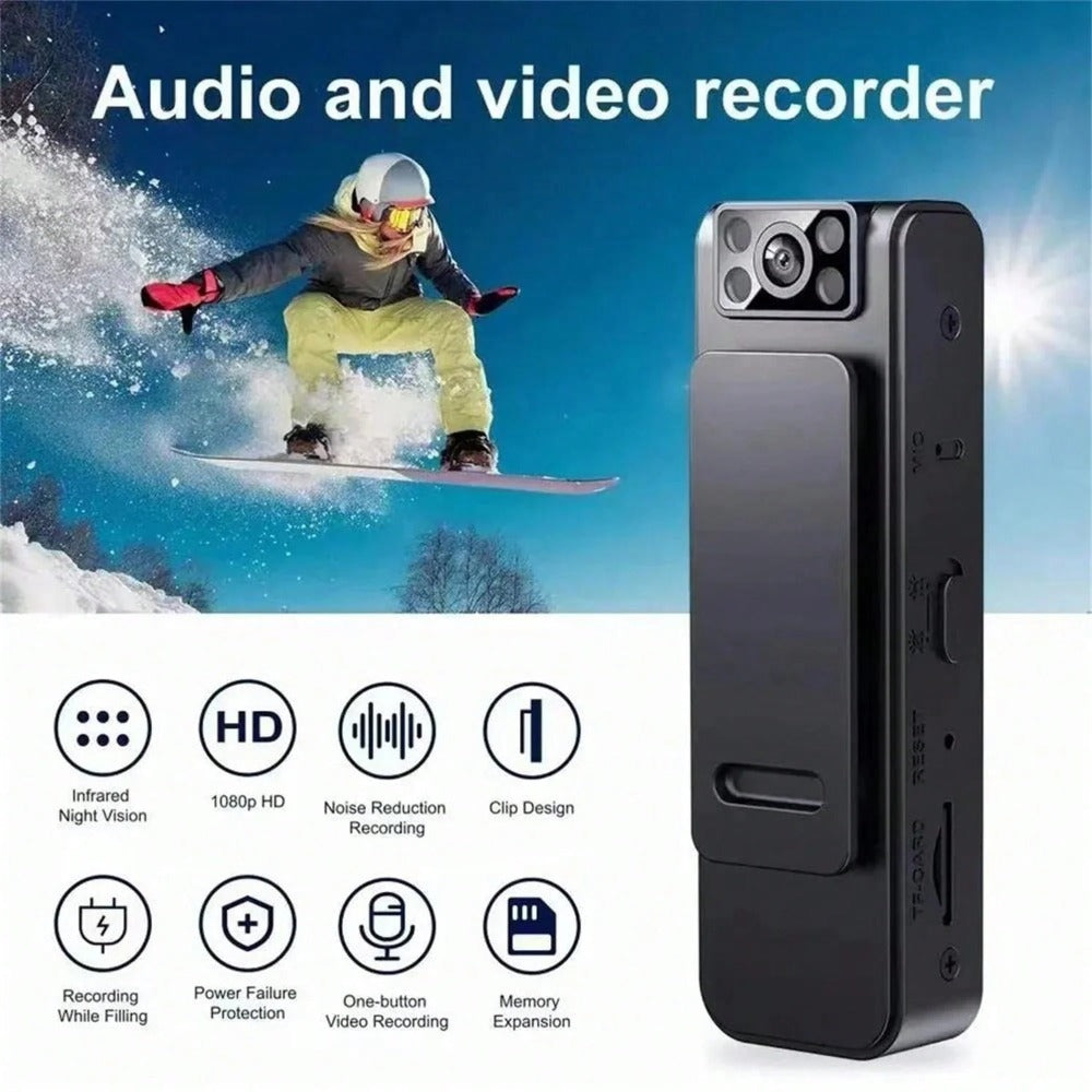 HD 1080P Car DVR Handheld Clip-On Law Enforcement Recorder Night Vision Portable Mini Camera, Smart